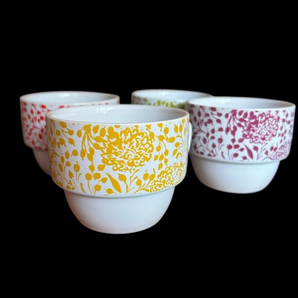 World Market Botanic Stackable Boho Handled Mugs 4 - Picture 3 of 5